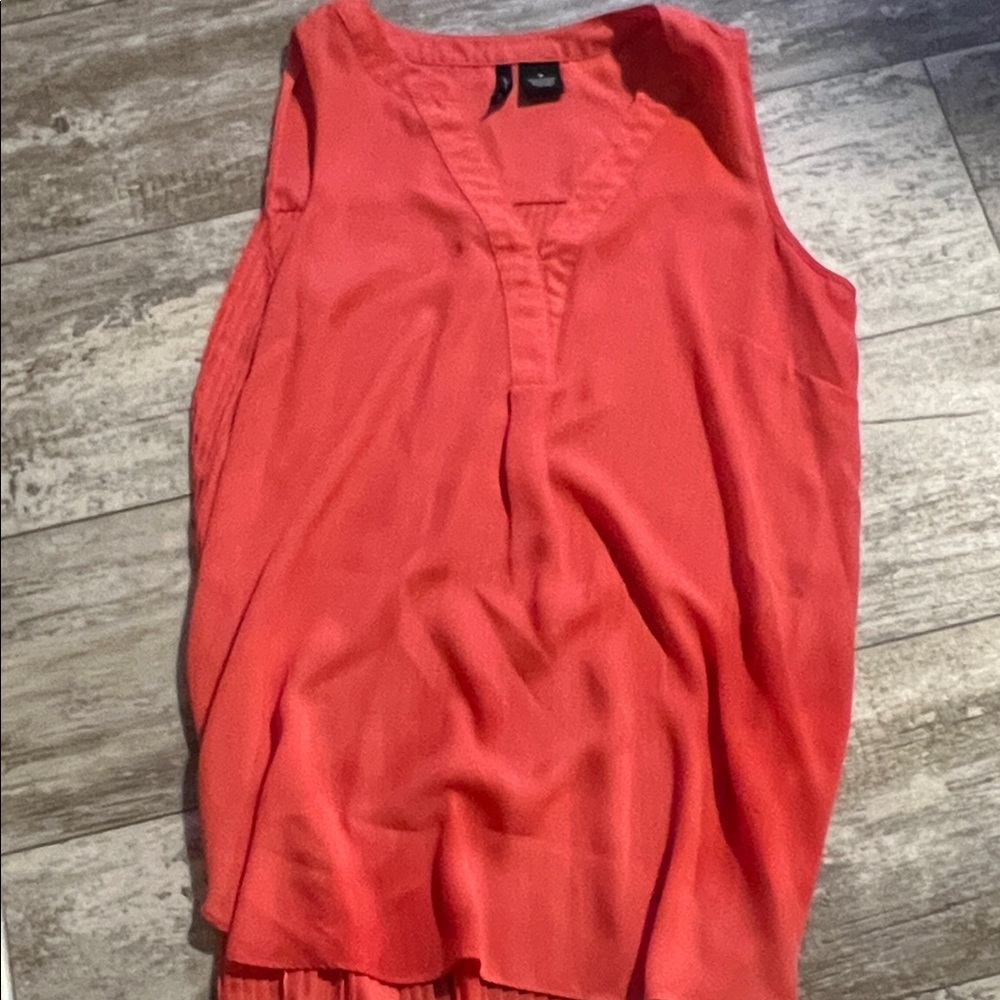 New Directions Vibrant Coral Sleeveless Blouse